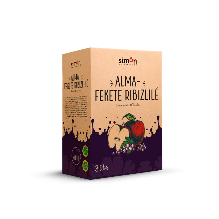 Simon gyümölcs 100% Alma – Feketeribizlilé - 3 L